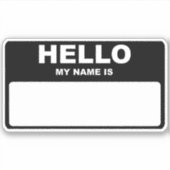 Hallo, mein Name ist Aufkleber (Vorderseite)