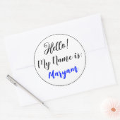 Hallo mein Name ist Aufkleber (weiße Farbe) (Umschlag)