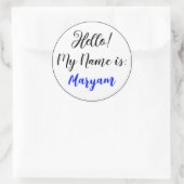 Hallo mein Name ist Aufkleber (weiße Farbe) (Tasche)