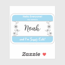 Hallo Mein Name ist Baby Namensschild für Neugebor Aufkleber