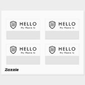 Hallo, mein Name ist | Benutzerdefiniertes Logo Mo Rechteckiger Aufkleber (Blatt)