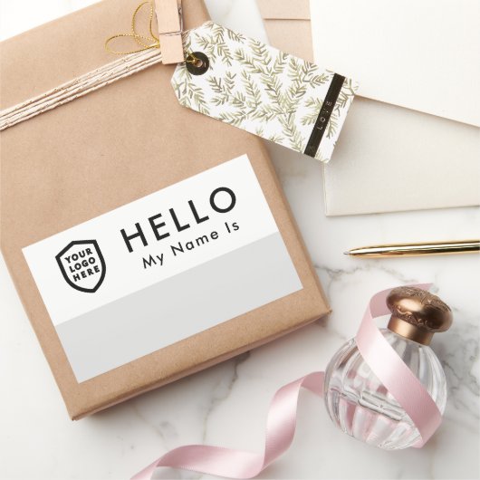 Hallo, mein Name ist | Benutzerdefiniertes Logo Mo Rechteckiger Aufkleber (Schenken)