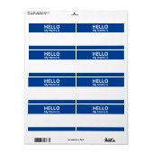 Hallo Mein Name ist Blau und Weiß Name Markierunge (Vorne)