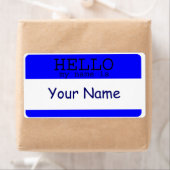 Hallo, mein Name ist Blaue Label-Vorlage (Insitu)