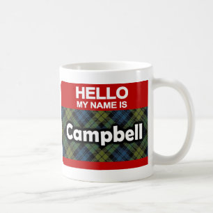 Hallo Mein Name ist Campbell Scottish Tartan Kaffeetasse