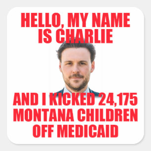 Hallo, mein Name ist Charlie Quadratischer Aufkleber