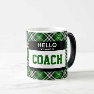 Hallo mein Name ist COACH Nametag Sports Team Fun Verwandlungstasse
