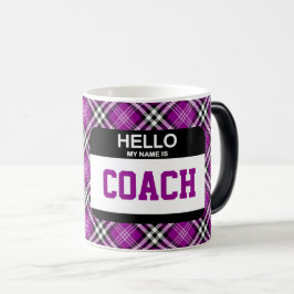 Hallo Mein Name ist COACH Sports Nametag Kariert L Verwandlungstasse