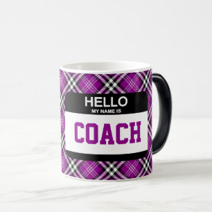 Hallo Mein Name ist COACH Sports Nametag Kariert L Verwandlungstasse
