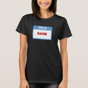 Hallo, mein Name ist David Nametag Thema T-Shirt
