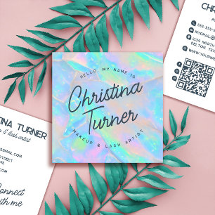 Hallo, mein Name ist der irideszierende holografis Quadratische Visitenkarte