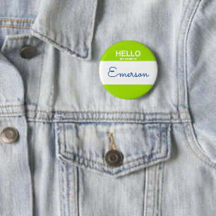 Hallo, mein Name ist der Name Lime Green Nametag F Button
