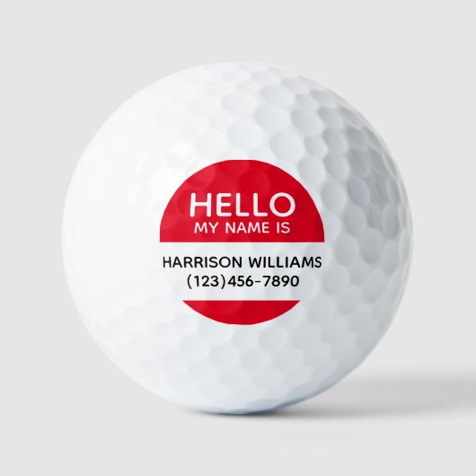 Hallo, mein Name ist der rote individuelle Name Ko Golfball (Vorderseite)