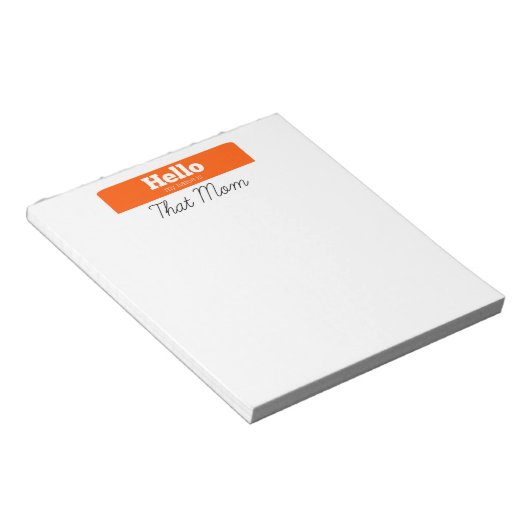 Hallo, mein Name ist dieser Mama Editor Notizblock (angewinkelt)