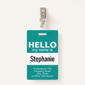 Hallo mein Name ist - Event Pass - kann Farbe ände Ausweis (Vorderseite mit Klammer)