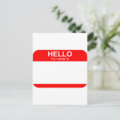 Hallo Mein Name ist flexibel Postkarte (Stehend Vorderseite)