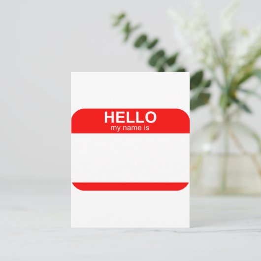 Hallo Mein Name ist flexibel Postkarte (Stehend Vorderseite)