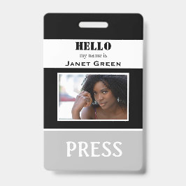 Hallo, mein Name ist Foto ID Reporter Press Pass I Ausweis