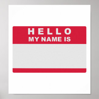 Hallo mein Name ist - füllen Sie Poster