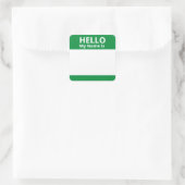 Hallo Mein Name ist Grün und Weiß Name Aufkleber (Tasche)