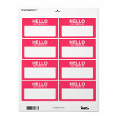 Hallo Mein Name ist, heißen rosa Markierungen (Vorne)