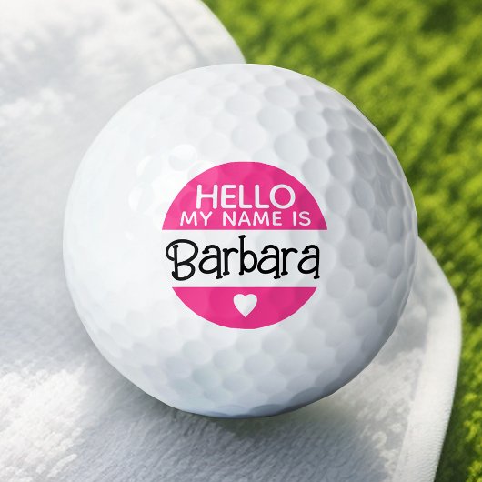 Hallo, mein Name ist - Hot Pink - Niedlicher Name Golfball