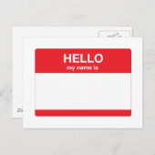 Hallo, mein Name ist (Ihr Text) Postkarte (Vorne/Hinten)