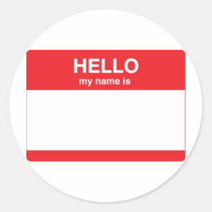 Hallo, mein Name ist (Ihr Text) Runder Aufkleber