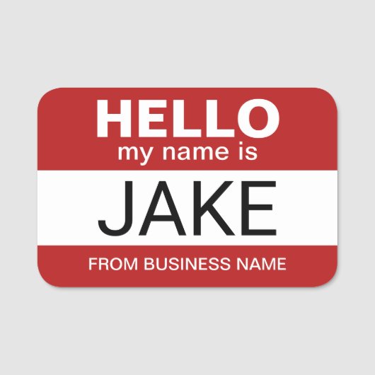 Hallo Mein Name ist Jake - lustiges halloween Kost Namensschild (Vorderseite)