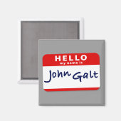 Hallo Mein Name ist John Galt Magnet (Vorderseite/Rückseite)