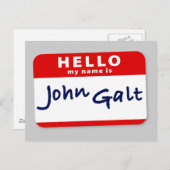 Hallo Mein Name ist John Galt Postkarte (Vorne/Hinten)