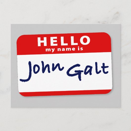 Hallo Mein Name ist John Galt Postkarte (Vorderseite)