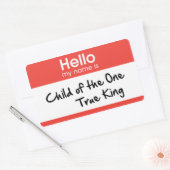 Hallo, mein Name ist: Kind des einen wahren Königs Rechteckiger Aufkleber (Umschlag)