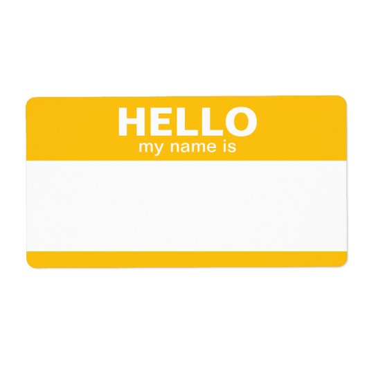 Hallo, mein Name ist - klassisch goldgelb (Vorne)