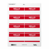 Hallo, mein Name ist - klassisch rot (Vorne)