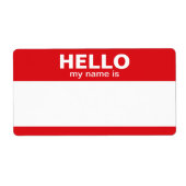 Hallo, mein Name ist - klassische Labels (Vorne)