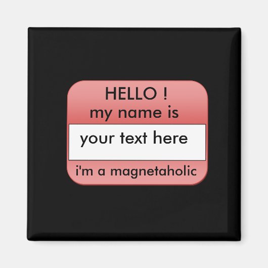 Hallo, mein Name ist. Kühlschrankmagnet (Vorne)