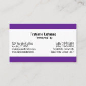 Hallo mein Name ist - Lila - Kontaktinformationen  Visitenkarte (Rückseite)