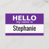 Hallo mein Name ist - Lila - Kontaktinformationen Visitenkarte (Vorderseite)