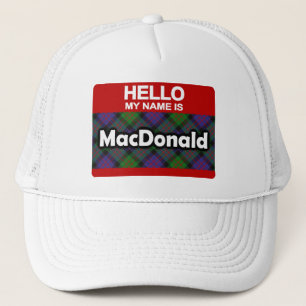 Hallo Mein Name ist MacDonald Scottish Clan Tartan Truckerkappe