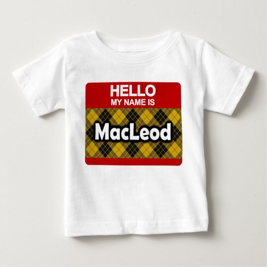 Hallo Mein Name ist MacLeod Scottish Clan Tartan Baby T-shirt (Vorderseite)