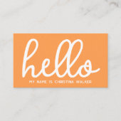 Hallo mein Name ist Mandarine Orange White Minimal Visitenkarte (Vorderseite)