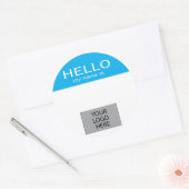 Hallo, mein Name ist - mit benutzerdefiniertem Log Runder Aufkleber (Umschlag)