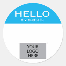 Hallo, mein Name ist - mit benutzerdefiniertem Log Runder Aufkleber