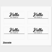 Hallo, mein Name ist modern Minimalistisch Rechteckiger Aufkleber (Blatt)