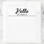 Hallo, mein Name ist modern Minimalistisch Rechteckiger Aufkleber (Tasche)