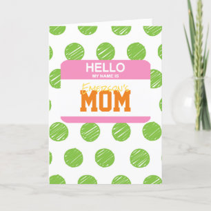 Hallo, mein Name ist MOM Namensschild KINDER NAME  Feiertagskarte