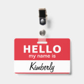 Hallo Mein Name ist - Name des benutzerdefinierten Ausweis (Front with Clip)