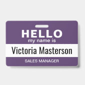 Hallo Mein Name ist - Name des benutzerdefinierten Ausweis (Back)