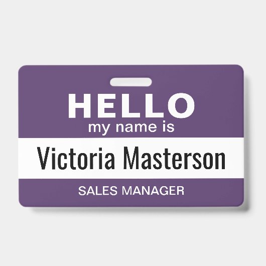 Hallo Mein Name ist - Name des benutzerdefinierten Ausweis (Front)